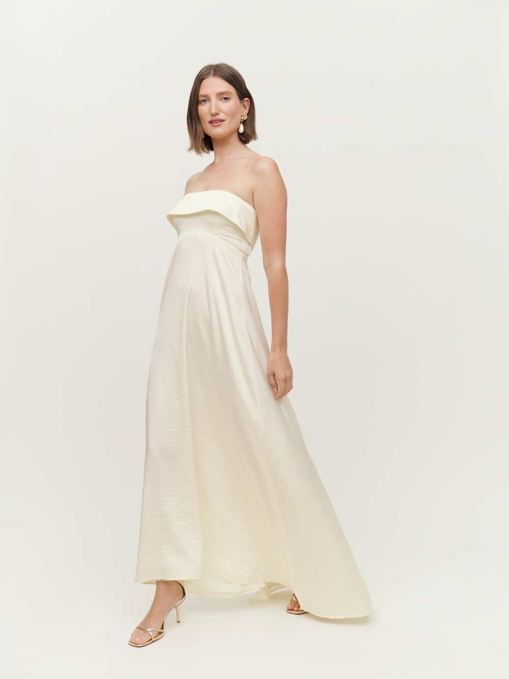 Reformation Coreopsis Maxi Dress Strapless Ivory New Size 6
